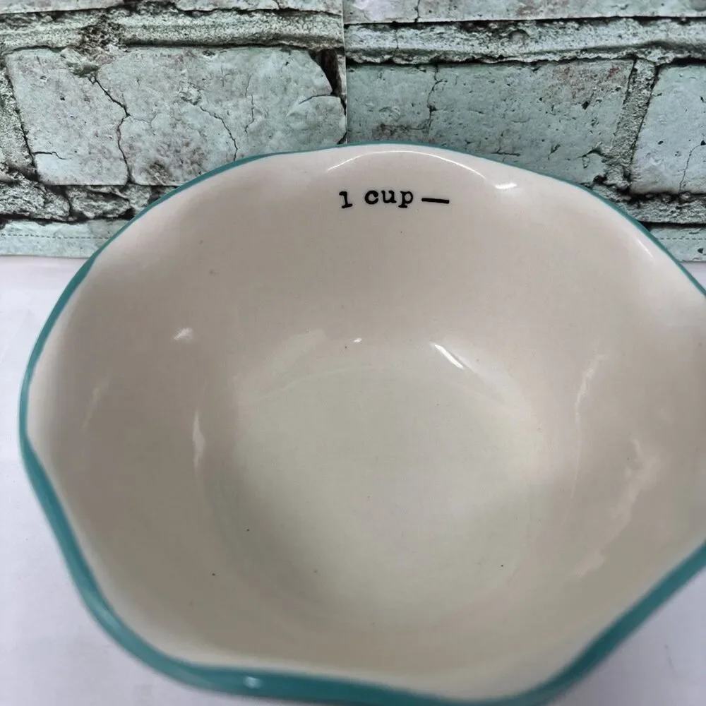 Pioneer Woman Four Measuring 1 Cup REPLACEMENT Shadow Rose TEAL RIM Blue Yellow